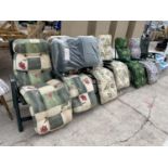 SEVEN GARDEN LOUNGERS AND VARIOUS CUSHIONS
