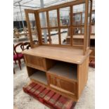 A MAHOGANY SHOP CABINET WITH GLAZED GALLERY BACK