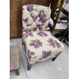 A FLORAL BEDROOM CHAIR