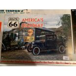 A 'ROUTE 66 AMERICA'S HIGHWAY' ADVERTISING SIGN