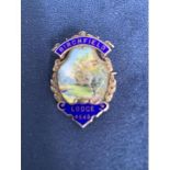 VINTAGE BIRMINGHAM SILVER MASONIC ENAMELLED BADGE 'BIRCHFIELD LODGE' TOTAL GROSS WEIGHT APPROX 15