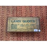 AN OLD BOXED LAWN QUOITS