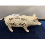 A CAST BUTCHERS PIG MONEY BOX 'SOUTHERN PRIDE SMOKEHOUSE'