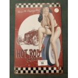 A VINTAGE STYLE HOT ROD TIN METAL GARAGE SIGN 30 X 20CM