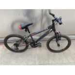 A HOOD GURU MOUNTAIN BIKE WITH SIX SPEED SHIMANO GEAR SYSTEM