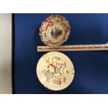 TWO JAPANESE ANTIQUE IMARI A DISH AND BOWL, BOWL A/F