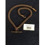 VICTORIAN ROLLED GOLD DOUBLE ALBERT CHAIN 14 INCHES