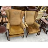 TWO PARKER KNOLL FROXFIELD WING BACK ARMCHAIRS