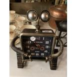 A VINTAGE STYLE METAL NUTS AND BOLTS ROBOT DESK CLOCK 27CM