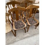 FOUR PINE DINING CHAIRS