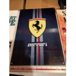 A FERRARI METAL ADVERTISING SIGN