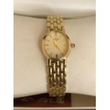 LADIES ROTARY GOLD TONE BRACELET WATCH, BOXED