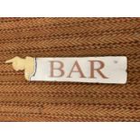 A LARGE VINTAGE STYLE 'BAR' POINTING ARM SIGN 75CM