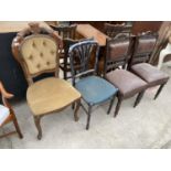 FOUR VARIOUS DINING CHAIRS