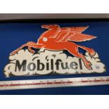 A MOBIL FUEL ENAMEL SIGN