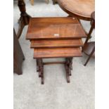 AN INLAID MAHOGANY NEST OF TABLES