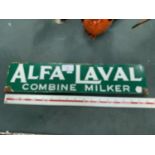 A DOUBLE SIDED ALFA-LAVAL COMBINE MILKER ADVERTSING SIGN