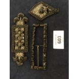 VICTORIAN FRENCH JET BUCKLE AND TWO OTHERS