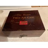 A 1920'S/30'S BOOTS THE CHEMIST 'THE HOME FIRST AID KIT', IN A WOODEN CASE