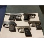 FIVE VINTAGE STARTING PISTOLS TO INCLUDE, FRITUM, EN-GE, MIGNON ETC, GERMAN AND CZECHOSLOVAKIA