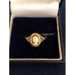 9CT GOLD CAMEO RING SIZE N TOTAL GROSS WEIGHT APPROX 1 GRAM