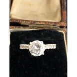 TWO SILVER MARKED CZ SET DRESS RINGS SIZES R & P, TOTAL GROSS WEIGHT APPROX 8 GRAMS