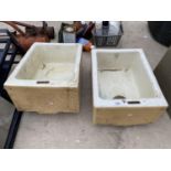 TWO VINTAGE BROWN AND SON LTD BELFAST SINKS