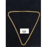 9CT GOLD CURB NECKLACE., 18 INCH. APPROX TOTAL GROSS WEIGHT 7 GRAMS