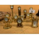 A LARGE COLLECTION OF MINATURE CLOCKS