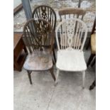 FOUR VARIOUS DINING CHAIRS