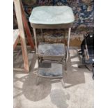 A VINTAGE PRESTIGE CHROME STEP STOOL