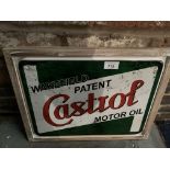 VINTAGE STYLE METAL FRAMED CASTROL WALL ART PICTURE 44CM