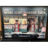 A LIGHT UP 'NORMA JEAN'S ROADSIDE DINER' PICTURE IN WORKING ORDER