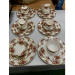 A LARGE COLLECTION OF ROYAL ALBERT 'COUNTRY ROSES' TO INCLUDE CUPS, PLATES, SAUCERS ETC.
