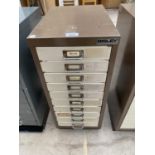 A BISLEY STEEL TEN DRAWER FILING CABINET