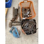 VARIOUS SPANNERS, HAMMERS, SOCKETS ETC