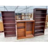 THREE VARIOUS BOOKCASES