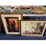 TWO FRAMED PICTURES - A SPECIAL PLEADER AND A WAR TIME PRINT