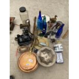 VARIOUS COLLECTABLES - MINOLTA CAMERA, BRASSWARE EPNS, REPLICA PISTOL, VULCAN MEMORABILIA, CAST IRON