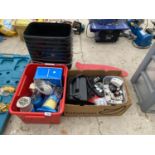 VARIOUS ITEMS OF HARDWARE TO INCLUDE PLUGS, PETROL CAN, CAMPING STOVES, BUCKETS ETC