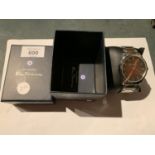 GENTS BEN SHERMAN STAINLESS STEEL BRACELET WATCH WITH COPPER COLOURED DIAL, BOXED AS NEW