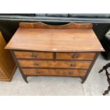 A MAHOGANY CHEST OF TWO SHORT AND TWO LONG DRAWERS