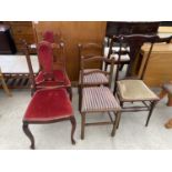 FIVE VARIOUS BEDROOM CHAIRS