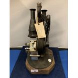 A BELLINGHAM AND STANLEY LTD LONDON NUMBER 397021 MADE IN ENGLAND MICROSCOPE