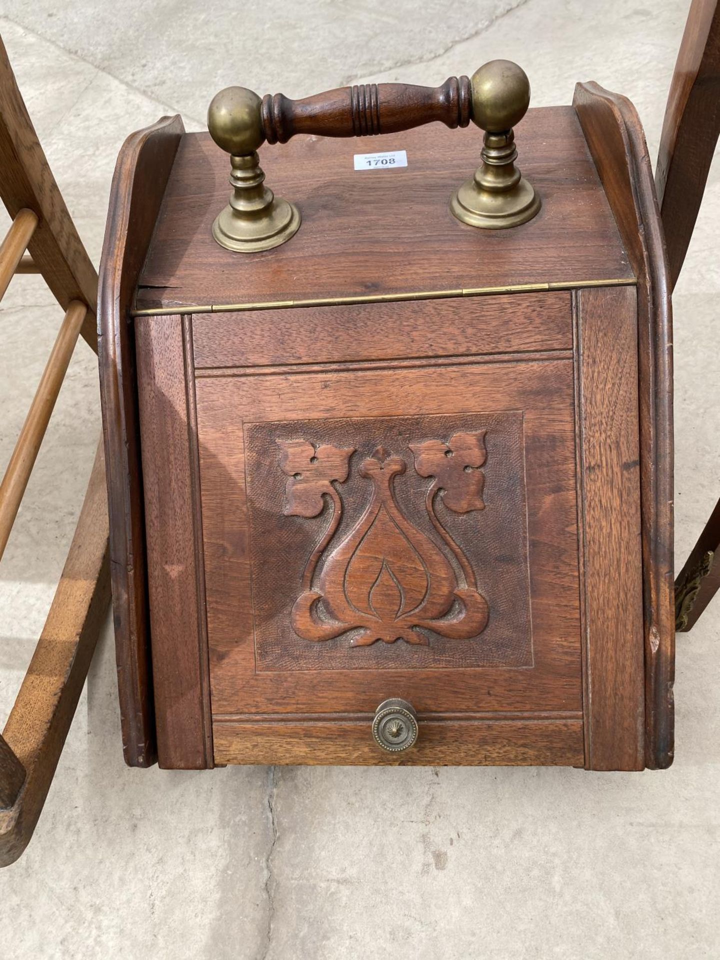 A MAHOGANY COAL BOX