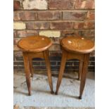 TWO OAK WOODEN STOOLS