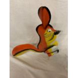 A VINTAGE STYLE METAL DECORATIVE COLOURFUL SQUIRREL MODEL 37CM HEIGHT