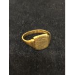 9CT GOLD SIGNET RING SIZE V APPROX TOTAL GROSS WEIGHT 5 GRAMS
