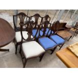 SIX SHIELD BACK MAHOGANY DINING CHAIRS