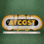 A VINTAGE STYLE ENAMEL 'ATCOST' SIGN